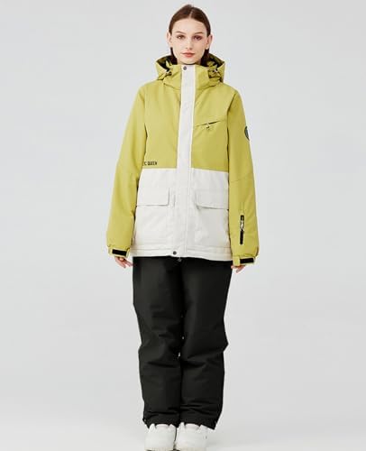 Women's Ski Jackets and Pants Set Waterproof Insulated Snowsuit Winter Warm Skisuit Fashion Snowboarding Snow Coat