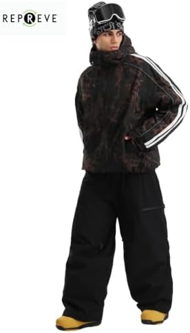 GSOU SNOW Mens Snowboard Jacket Baggy Women Ski Jacket Snow Hooded Coat