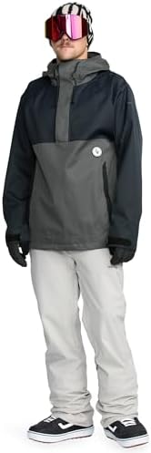 Volcom Men's Hossegor 20k Pullover Snowboard Jacket – Waterproof 2-layer