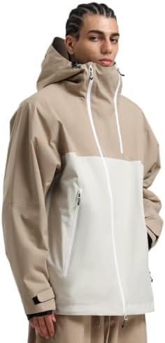 GSOU SNOW Mens Womens Baggy Snowboard Jacket Asym-Zip Ski Jacket