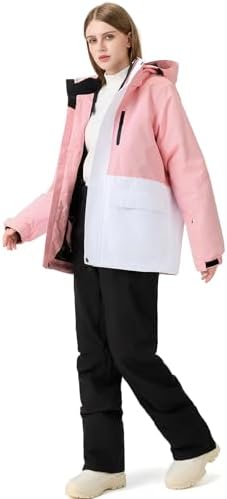 Women's Ski Jackets and Pants Set Waterproof Insulated Snowsuit Winter Warm Skisuit Fashion Snowboarding Snow Coat