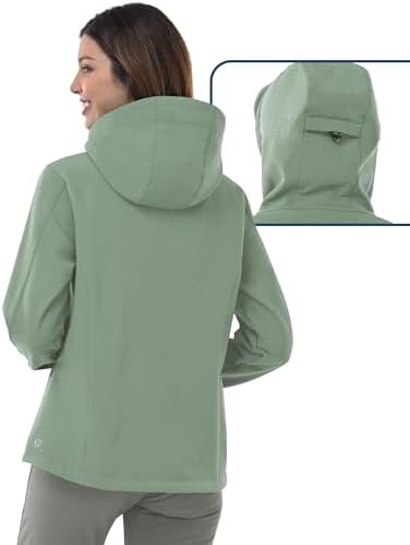 Outdoor Ventures Women's Softshell Jacket Fleece Lined Waterproof Rain Coat