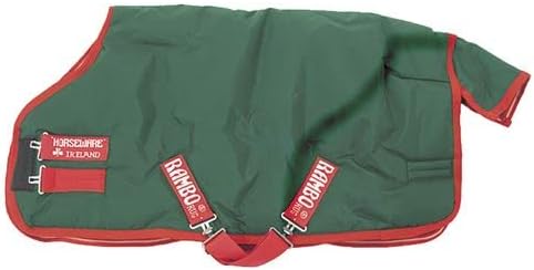 Horseware Ireland Rambo Original Turnout Lite Horse Sheet, Color: Green/Red, Size: 75 (AAAAA1-GR00-75)