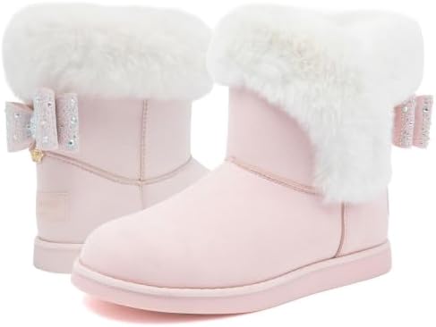 Juicy Couture Women's Slip On Winter Snow Boots Warm & Insulated Fur Lining Comfortable Fashion Booties
