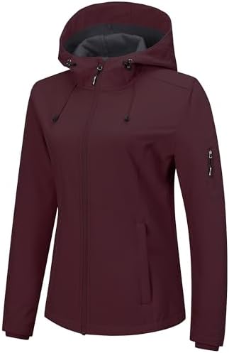 Outdoor Ventures Women's Softshell Jacket Fleece Lined Waterproof Rain Coat