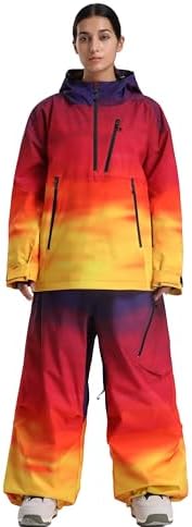 GSOU SNOW Womens Ski Jacket and Pants Set Baggy Snowboard Jacket Snow Suit