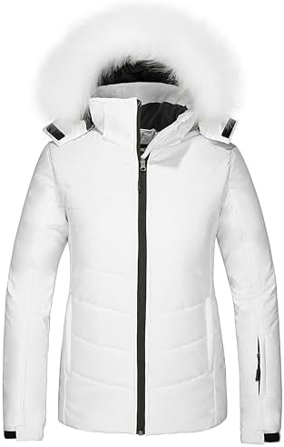 Women's Ski Jacket Waterproof Warm Puffer Thick Hooded Winter Coat