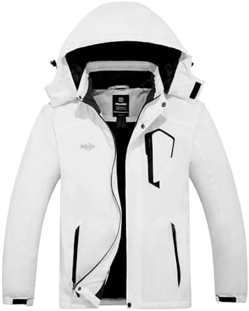 wantdo Men's Softshell Waterproof Polar Fleece Breathable Climbing Ski Coat
