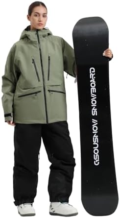 GSOU SNOW Snowboard Jacket Mens Womens Ski Jacket Baggy Snow Hoodie Coat