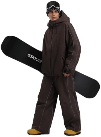 GSOU SNOW Mens Womens Baggy Snowboard Jacket Ski Coat Insulated