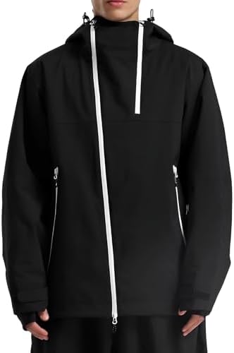 GSOU SNOW Mens Womens Baggy Snowboard Jacket Asym-Zip Ski Jacket