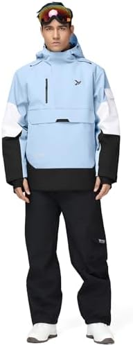 Men's Ski Jacket Snowboard Snow Coat Waterproof Insulated Winter Warm Loose Fit Pullover Hoodie