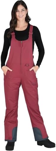 Arctix Women's Essential Insulated Ski Bibs, Water Resistant Snow Pants for Skiing & Snowboarding