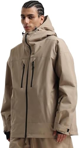 GSOU SNOW Snowboard Jacket Men Baggy Ski Jacket Waterproof Snow Coat Insulated Hooded Clothes for Winter Outdoor