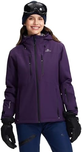 Pionner Camp Women's Ski Jacket 15k Waterproof Insulated Winter Snow Coat Rain Jacket for Skiing Snowboarding Hiking