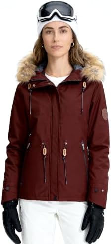 wantdo Women's Waterproof Ski Jacket Warm Fleece Lined Snow Winter Coat