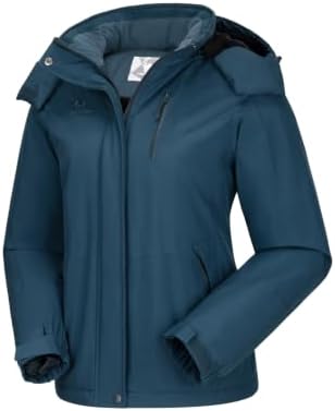 CAMELSPORTS Women's Waterproof Snow Ski Jakcet Fleece Warm Winter Coat Hooded Windproof Insulated Snowboarding Jacket