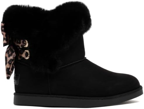 Juicy Couture Women's Slip On Winter Snow Boots Warm & Insulated Fur Lining Comfortable Fashion Booties