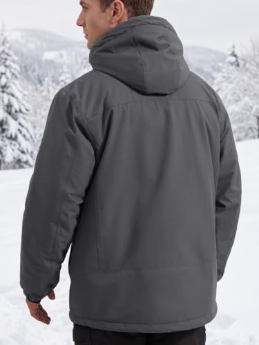 FREE SOLDIER Men's Winter Ski Snow Jacket Warm Fleece Lined Coats