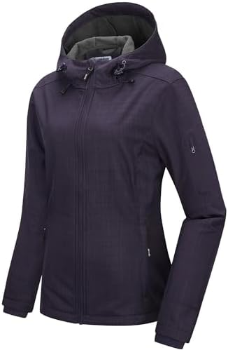 Outdoor Ventures Women's Softshell Jacket Fleece Lined Waterproof Rain Coat