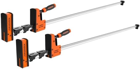 JORGENSEN 50-Inch Parallel Bar Clamps, 2-Pack Cabinet Master Bar Clamps