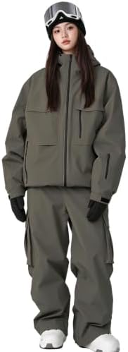 Women's Snow Snowboard Suits Insulated Snowsuits Baggy Ski Jacket and Pants