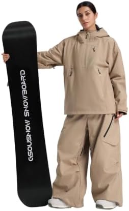GSOU SNOW Womens Ski Jacket and Pants Set Baggy Snowboard Jacket Snow Suit
