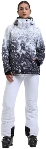 Womens Ski Jacket Pants Set Waterproof Snowboard Snow Pants Hooded