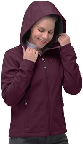 33,000ft Women's Softshell Jacket Waterproof Hooded Fleece Lined Rain Coat