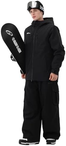 Mens Snowboard Jacket 3L Baggy Ski Coat with Hood