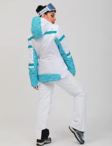 Women's Ski Jackets and Pants Set Windproof Waterproof Insulated Snowsuit Winter Warm Snowboarding Snow Coat