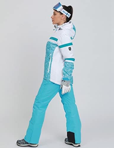 Women's Ski Jackets and Pants Set Windproof Waterproof Insulated Snowsuit Winter Warm Snowboarding Snow Coat