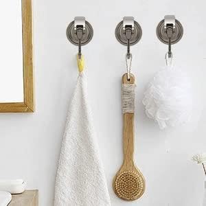 Wreath Hanger,Black-Plated Plished Super Suction for Glass Window, Kitchen， Bathroom and Restroom, 6 Pack