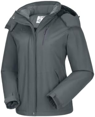 CAMELSPORTS Women's Waterproof Snow Ski Jakcet Fleece Warm Winter Coat Hooded Windproof Insulated Snowboarding Jacket