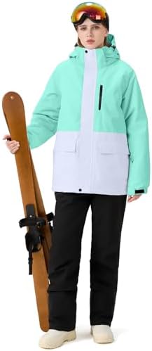 Women's Ski Jackets and Pants Set Waterproof Insulated Snowsuit Winter Warm Skisuit Fashion Snowboarding Snow Coat