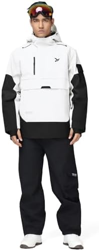 Men's Ski Jacket Snowboard Snow Coat Waterproof Insulated Winter Warm Loose Fit Pullover Hoodie