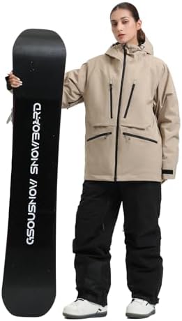 GSOU SNOW Snowboard Jacket Mens Womens Ski Jacket Baggy Snow Hoodie Coat