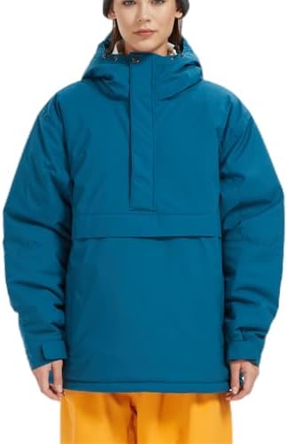 Womens Mens Ski Snow Anorak Jacket Waterproof Hooded Warm Snowboarding Outwear Winter Baggy Oversize Zipper Coat