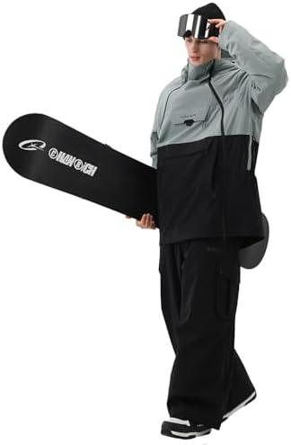 Mens Ski Jacket 3L Baggy Snowboard Pullover Snow Anorak