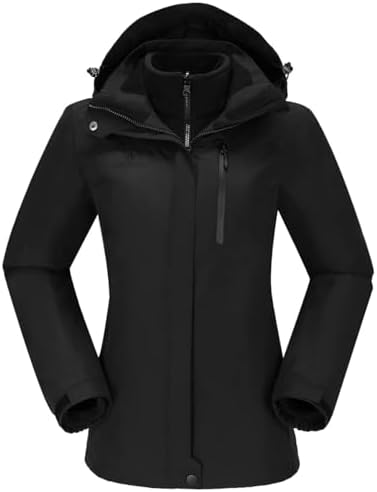 CAMEL CROWN Women's Waterproof Ski Jacket 3 in 1 Winter Coat Windbreaker Snowboard Jackets for Rain Snow Outdoor Hiking