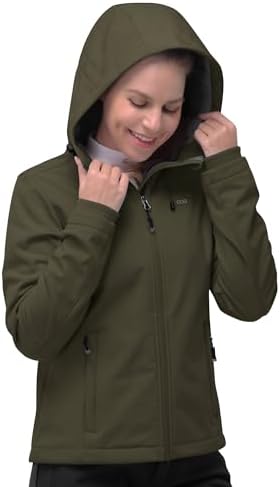 33,000ft Women's Softshell Jacket Waterproof Hooded Fleece Lined Rain Coat