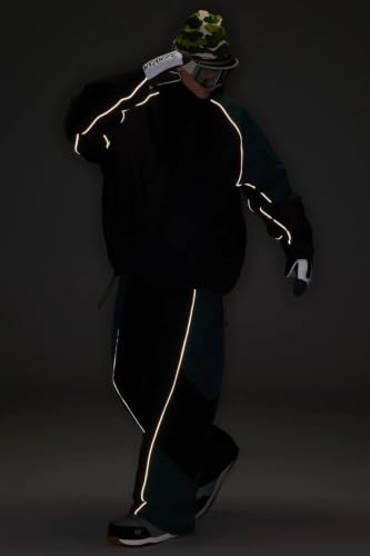 GSOU SNOW Womens Mens Baggy Snowboard Jacket With Reflective Strips