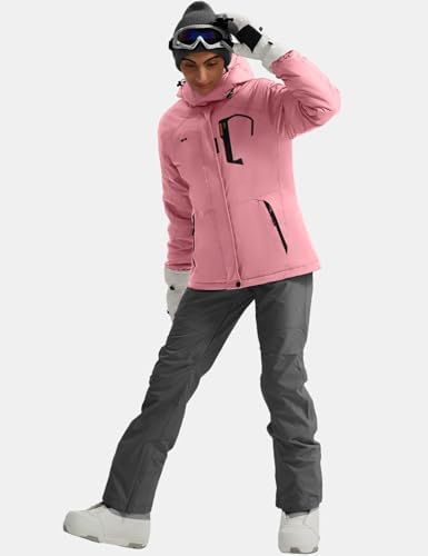 GEMYSE Women's Waterproof Ski Jacket Warm Winter Coat with Detachable Hood