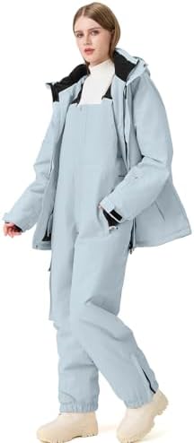 Women's Ski Jackets and Pants Set Windproof Waterproof Snowboard Jacket Bibs Two Piece Ski Suits
