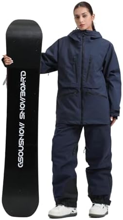 GSOU SNOW Snowboard Jacket Mens Womens Ski Jacket Baggy Snow Hoodie Coat