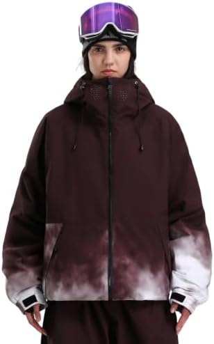 GSOU SNOW Ski Jacket Womens Men Baggy Snowboard Jacket Snow 15K Waterproof