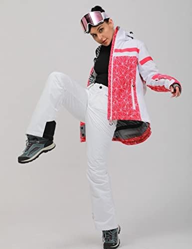 Women's Ski Jackets and Pants Set Windproof Waterproof Insulated Snowsuit Winter Warm Snowboarding Snow Coat