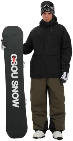 GSOU SNOW Mens Womens Snowboard Pants-Baggy Ski Snow Bibs