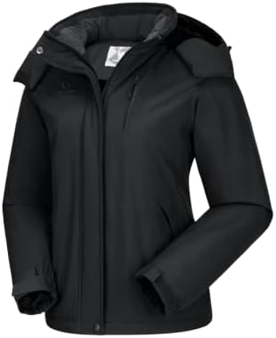 CAMELSPORTS Women's Waterproof Snow Ski Jakcet Fleece Warm Winter Coat Hooded Windproof Insulated Snowboarding Jacket
