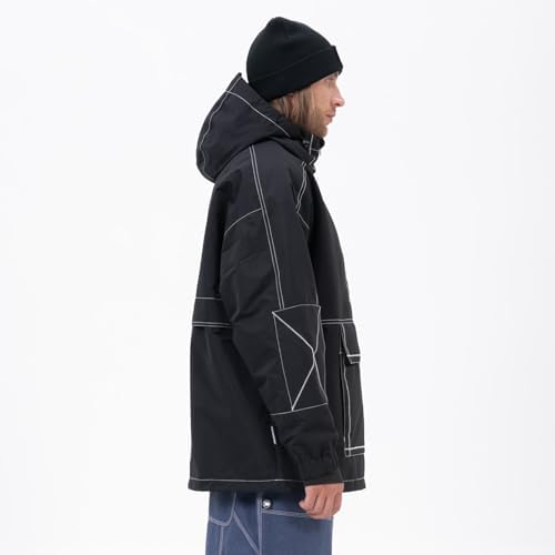 SNOWVERB Baggy Snowboard Hooded Jacket Ski Snow Cargo Coat for Mens Womens